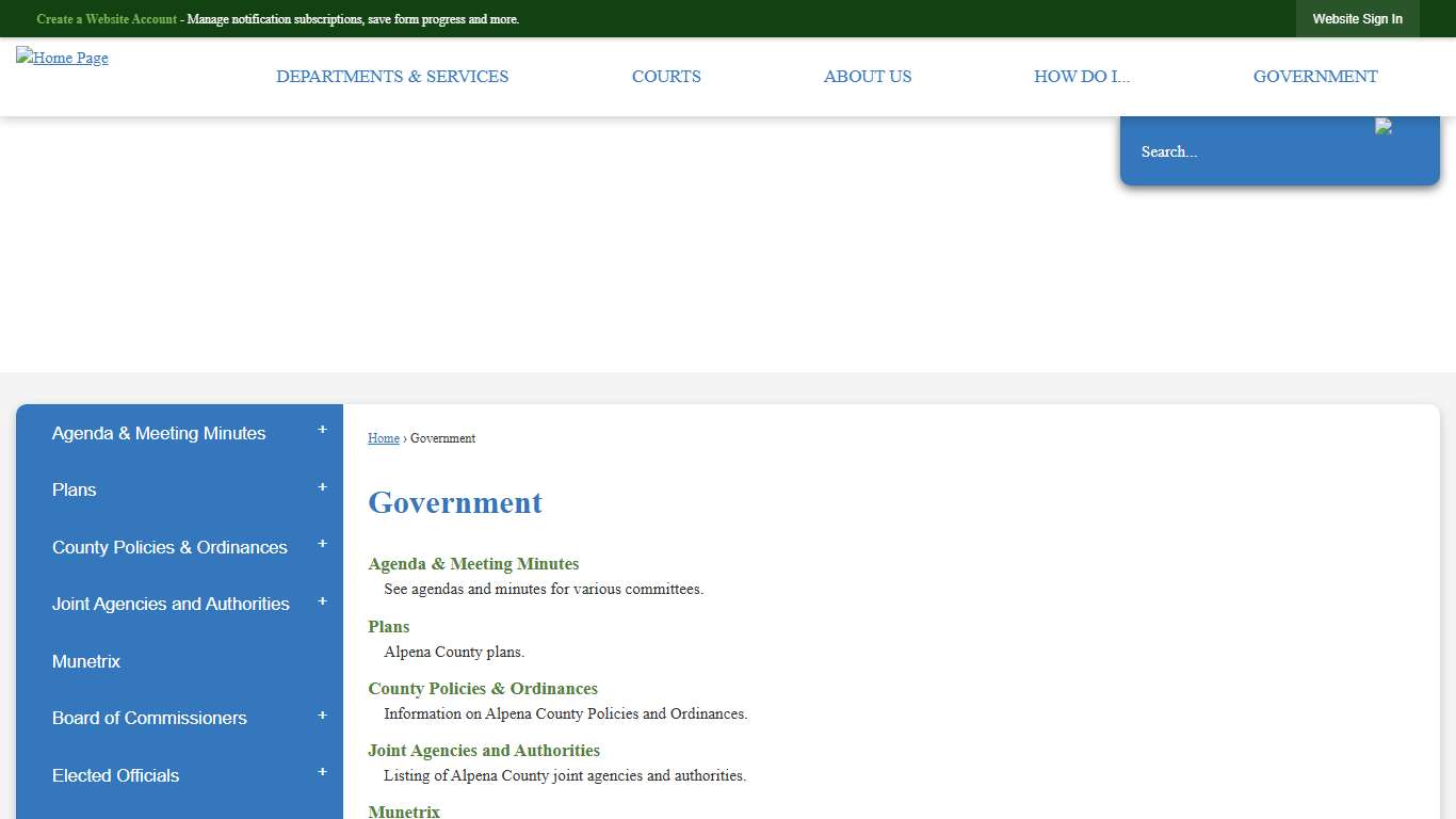 Government Alpena County, MI